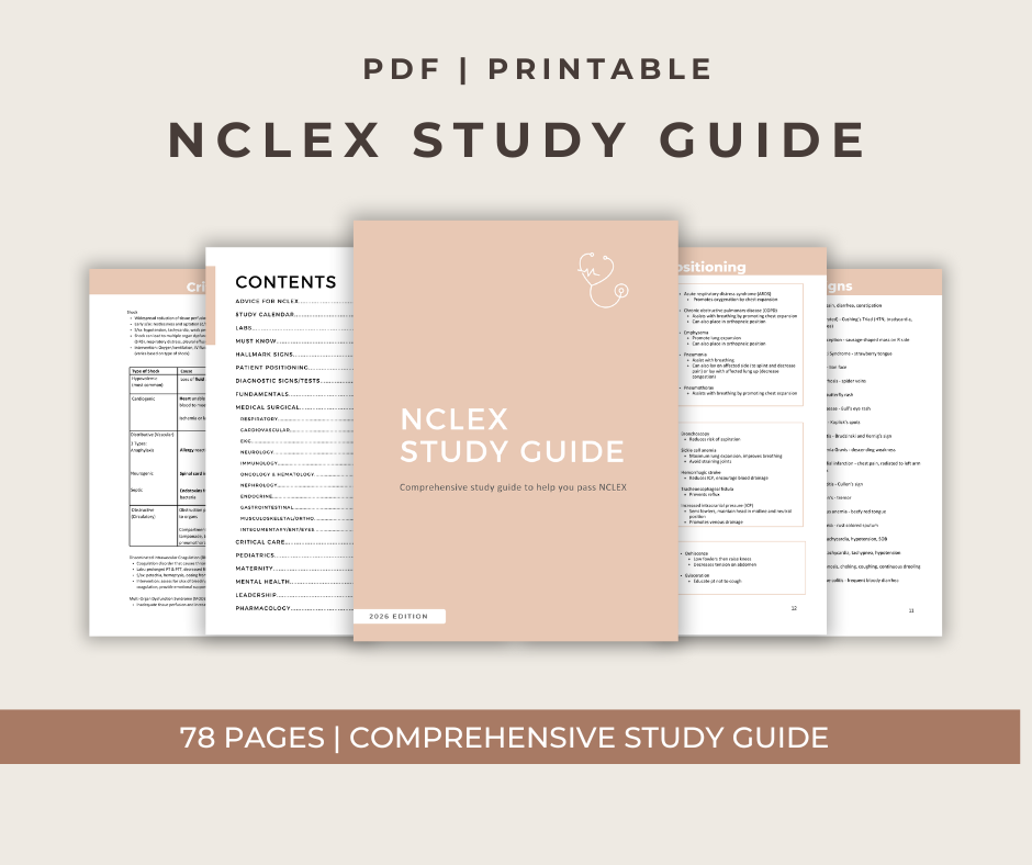 Nclex Study Guide Notes Fill In NCLEX Study Guide - PDF – RN Life